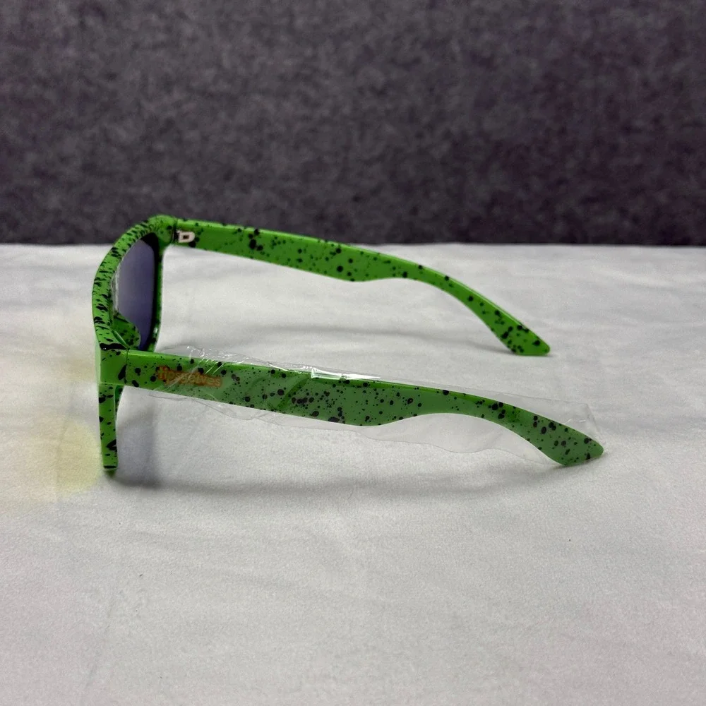 Tipsy Elves Psychic Pathway Sunglasses Green‎ Splatter Orange Mirror TE-SSG600